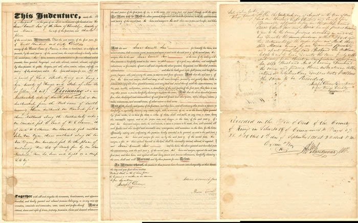 Deed for Brooklyn, N.Y. Property - 1825 dated Americana